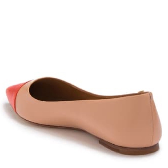 Tory Burch Penelope Cap Toe Flat Natural Vachetta/Bright Pomander Size 7.5 - Picture 2 of 9